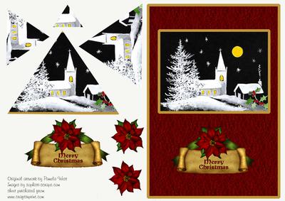 Black & White Church Scene - Triangle Pyramid