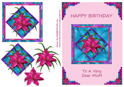 Pink Stained Glass Lily - Mum