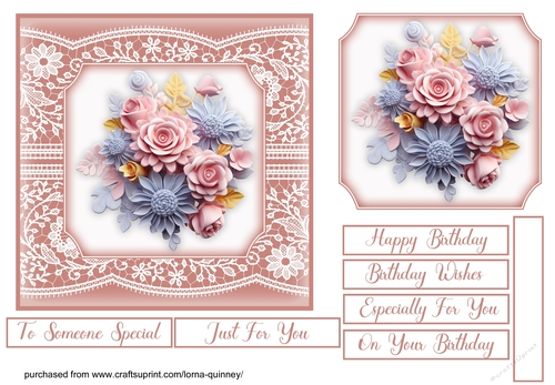 3D Floral Card Front 1