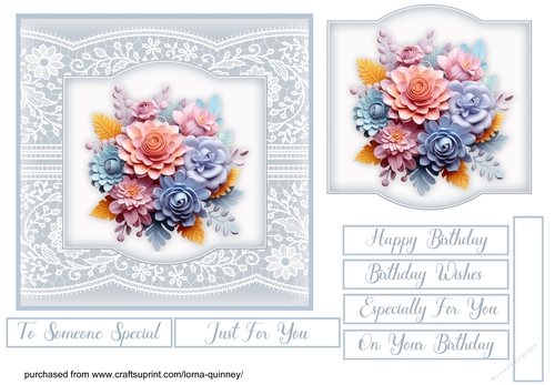 3D Floral Card Front 2