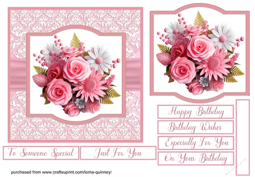 3D Floral Card Front 4