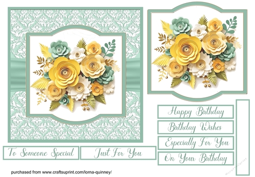 3D Floral Card Front 6