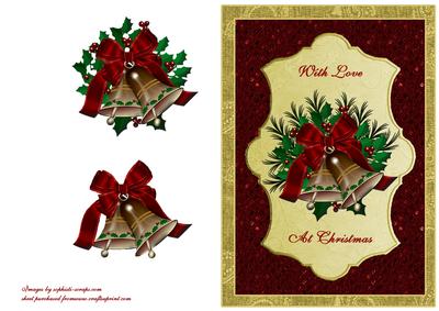 Bells on Red Glitter & Gold