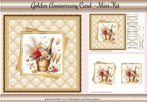 Gold Anniversary Card Mini Kit