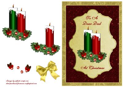 Candles on Red Glitter & Gold - Dad
