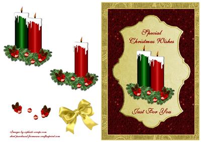Candles on Red Glitter & Gold