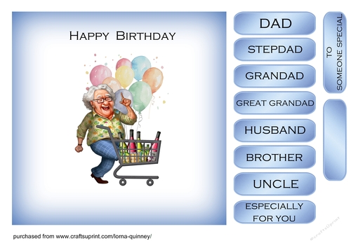 Shopping Trolley Male Birthday Card