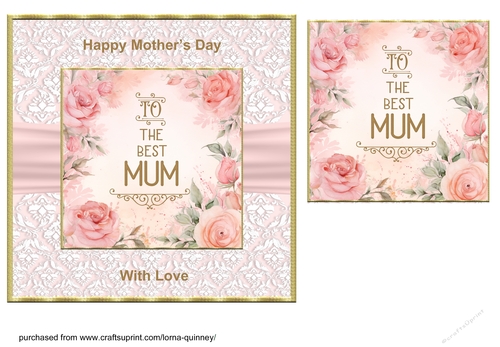 Roses & Lace Mothers Day Card 