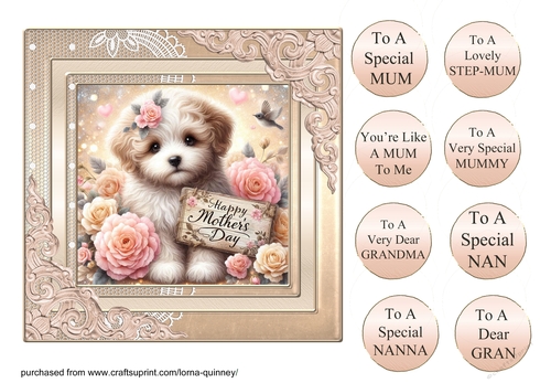 Puppy Mothers Day Card