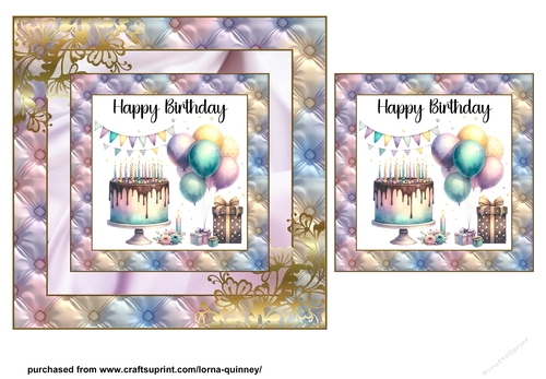 Birthday Cake & Balloons