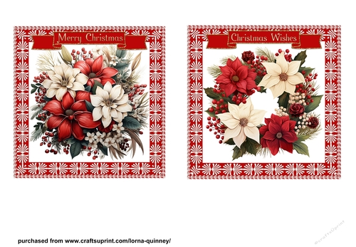 Poinsettia Christmas Card Fronts