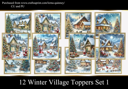 12 Winter Village Toppers Set 1