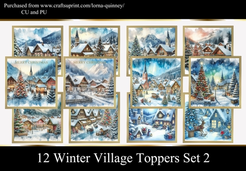 12 Winter Village Toppers Set 2