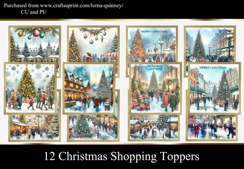 12 Christmas Shopping Toppers 