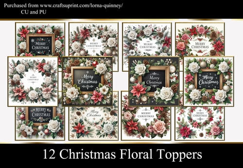 12  Christmas Floral Toppers