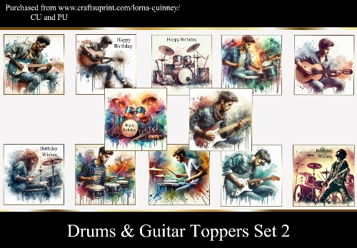 Drums & Guitar Toppers Set 2