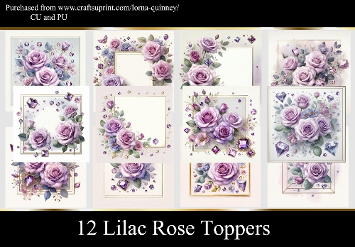 12 Lilac Rose Toppers