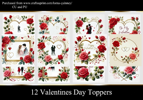 12 Valentines Day Toppers 