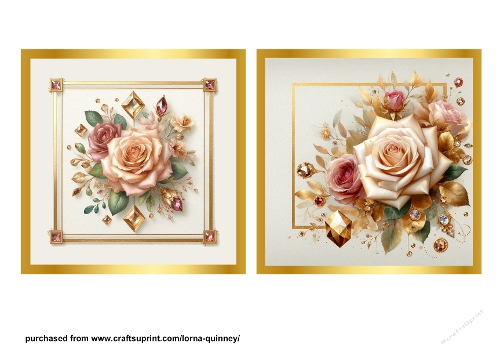Gold Roses Toppers 2