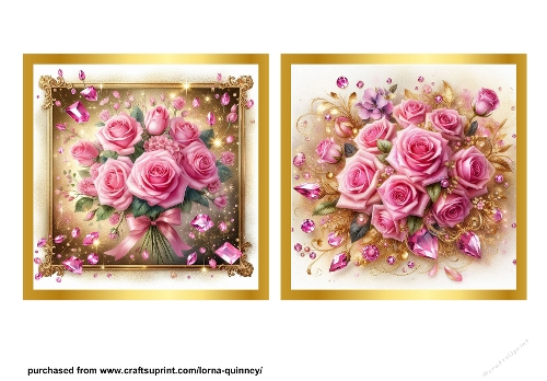 Pink Roses Toppers 