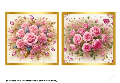 Pink Roses Toppers  