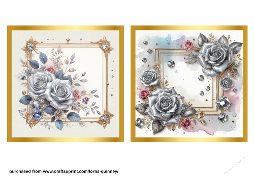 Silver Roses Toppers 6  