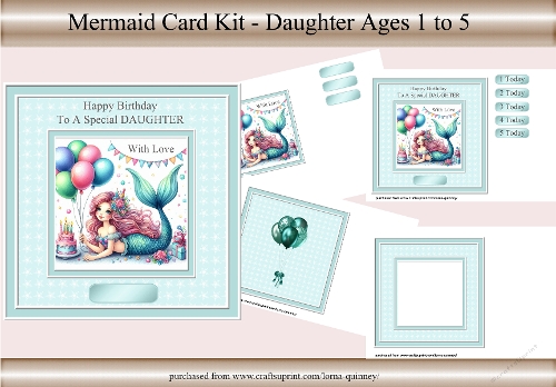 Mermaid Card Kit - Daughter Ages 1-5