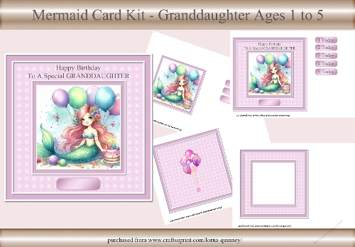 Mermaid Card Kit - Granddaughter Ages 1-5