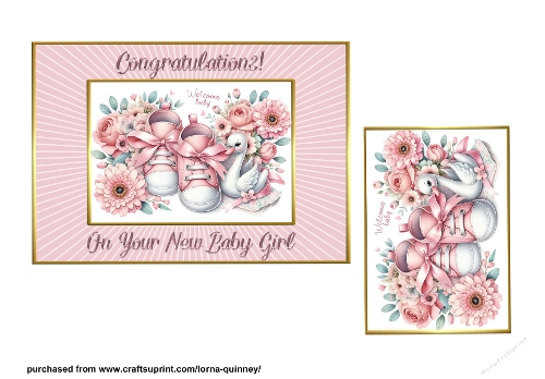 New Baby Girl  Card Front - Shoes