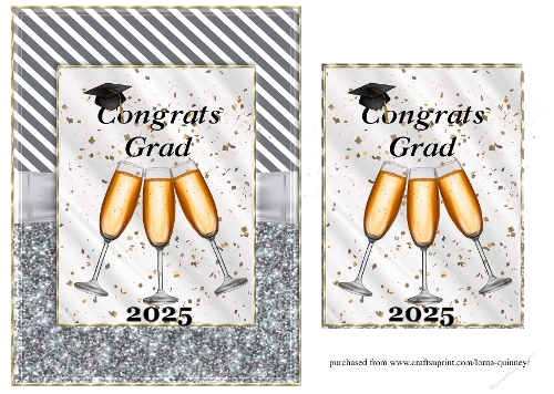 Champagne Glasses Graduation Card 2025