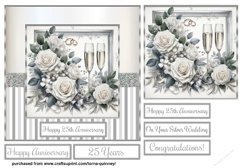 White Roses Silver Wedding Anniversary 1
