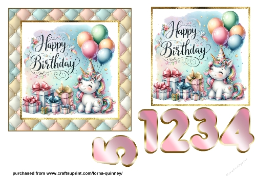 Unicorn Birthday Card 1