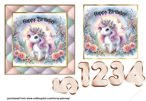 Unicorn Birthday Card 3