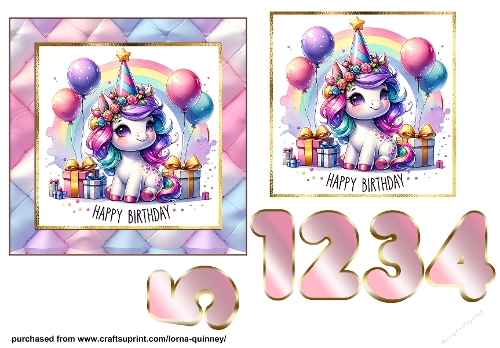 Unicorn Birthday Card 4