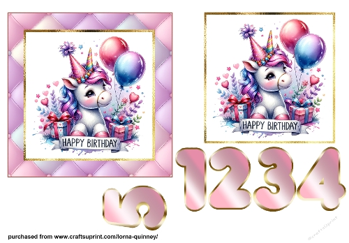Unicorn Birthday Card 5