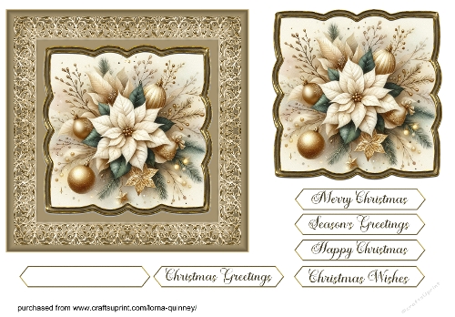  White Poinsettias Card Front