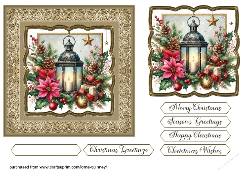 Christmas Lantern Card Front