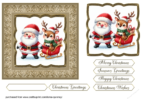 Santa & Rudolph Card Front