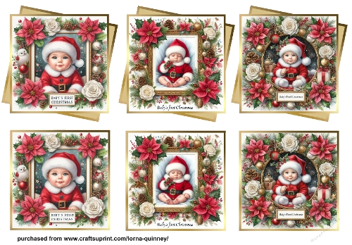Babys 1st Christmas Layered Toppers