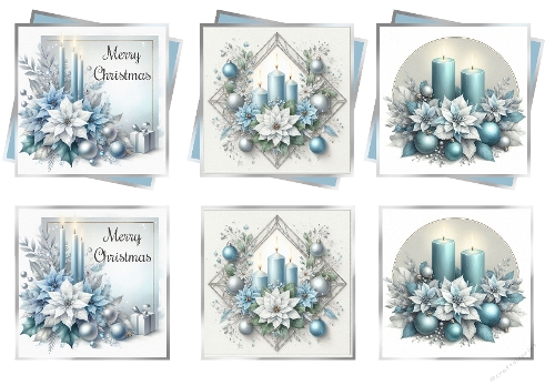 Pale Blue Layered Christmas Toppers 1