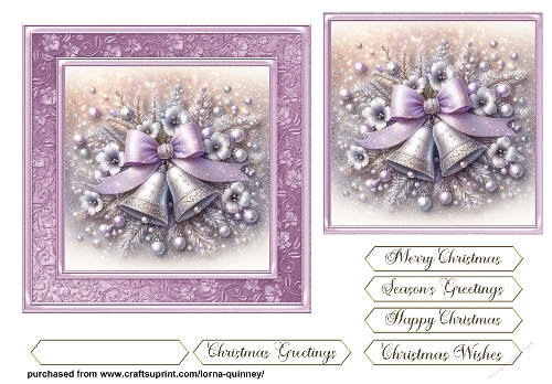 Lilac and Silver Bells Card Front