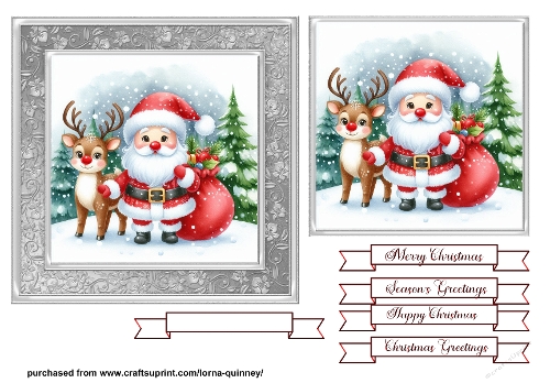 Santa & Rudolph Card Front