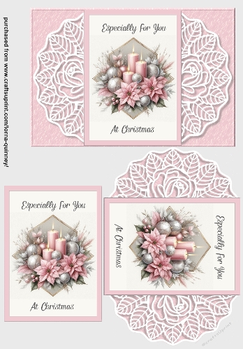5x7 Christmas Candles Card Front