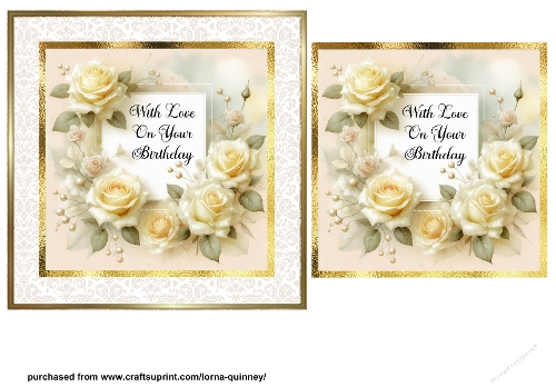 Yellow Roses Birthday Card Front