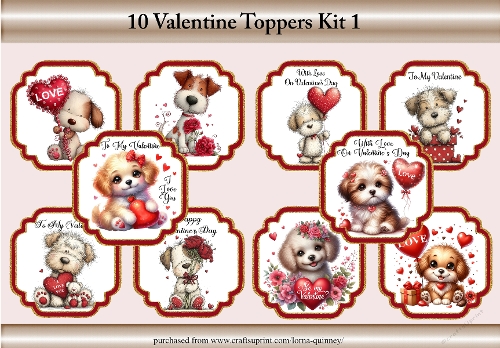 10 Valentines Toppers Kit 1