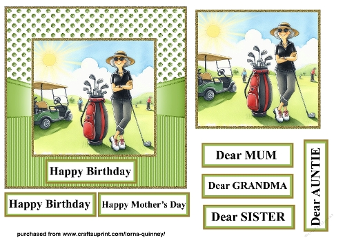 Female Golfer - Birthday & Mothers Day 