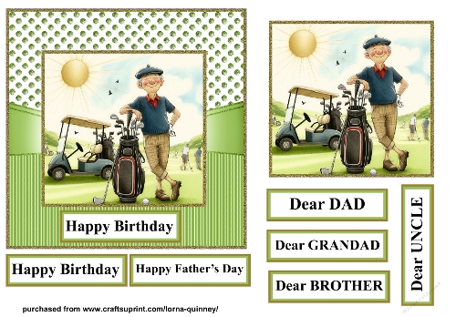 Male Golfer - Birthday & Fathers Day 