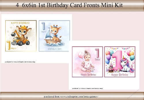 1st Birthday Card Fronts Mini Kit