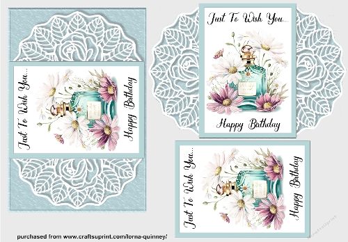 Perfume & Flowers Birthday Card