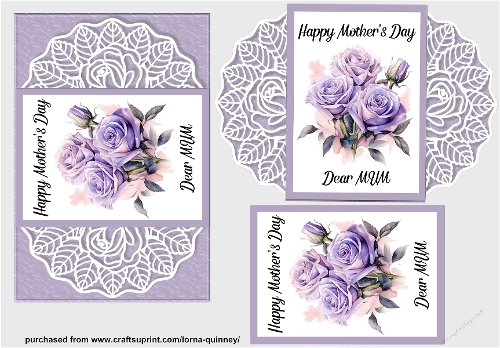 Lilac Roses Mothers Day Card Front